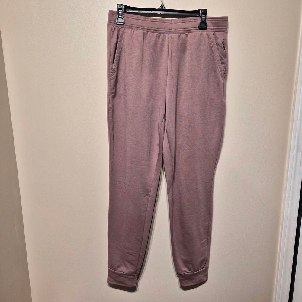 Eddie Bauer Lounge Medium Fleece Joggers Twilight Mauve Purple with Pockets